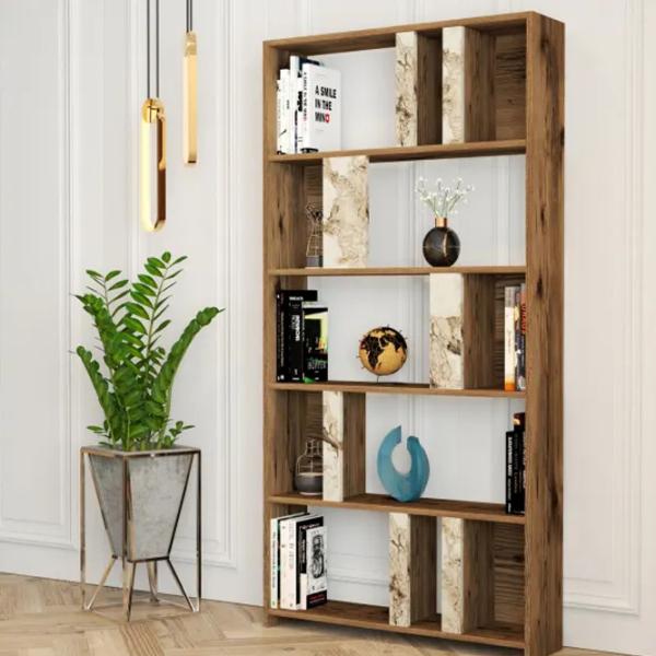 Etajeră Trendy Lima 180 x 90 x 20 cm / PAL / Walnut photo 5