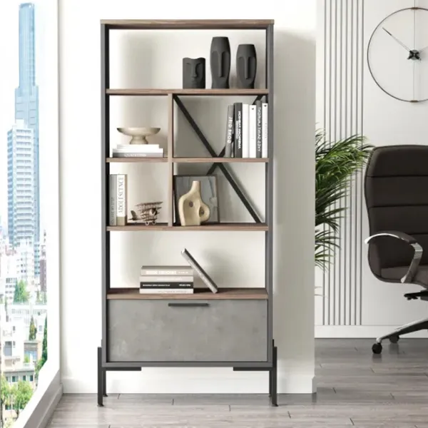 Etajeră Trendy VS4-CGA 160.8 x 75.5 x 44.5 cm / PAL / Gray photo 4