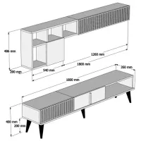 Комплекты ТВ-зона Trendy Milano 40 см x 35 см x 180 см / Коричневый photo 7
