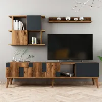 Seturi zona TV Trendy Madrid 48.6 cm x 33.8 cm x 180 cm / Brown photo 2