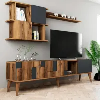 Seturi zona TV Trendy Madrid 48.6 cm x 33.8 cm x 180 cm / Brown photo 3