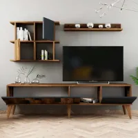 Seturi zona TV Trendy Madrid 48.6 cm x 33.8 cm x 180 cm / Brown photo 5