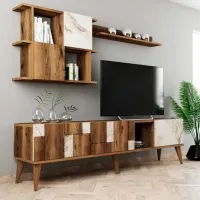 Seturi zona TV Trendy Madrid 48.6 cm x 33.8 cm x 180 cm / Brown photo 3