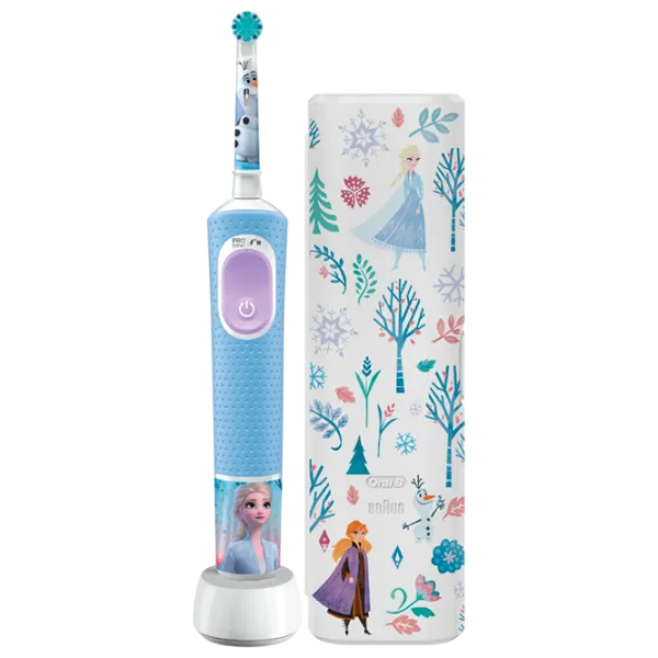 Periuță de dinți electrică Braun Kids Vitality D103.4132КХ FROZEN II + CASE ORAL-B 2D / Blue photo 1