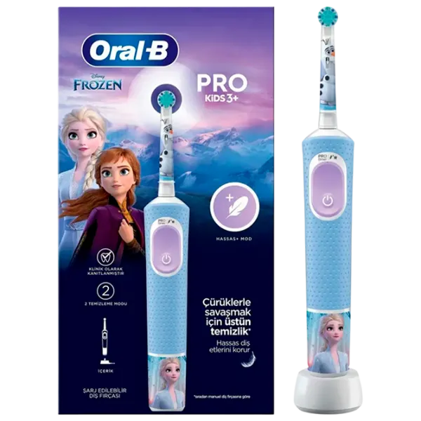 Periuță de dinți electrică Braun Kids Vitality D103.4132КХ FROZEN II + CASE ORAL-B 2D / Blue photo 4