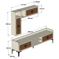 Seturi zona TV Trendy Samba 52 cm x 35 cm x 180 cm / White photo 7