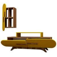Комплекты ТВ-зона Trendy Trandafir S 49.8 см x 35 см x 145 см / Коричневый photo 3