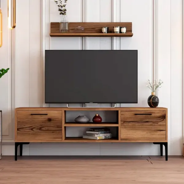 Комплекты ТВ-зона Trendy Riga 48 см x 30 cм x 140 см / Коричневый photo 2