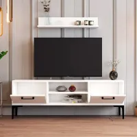 Seturi zona TV Trendy Riga 48 cm x 30 cm x 140 cm / White photo 4