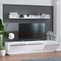 Seturi zona TV Trendy Prag 35 cm x 30 cm x 180 cm / White photo 3