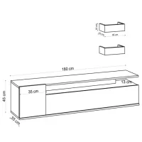 Seturi zona TV Trendy Alika 45 cm x 35 cm x 180 cm / Stejar Sonoma photo 4