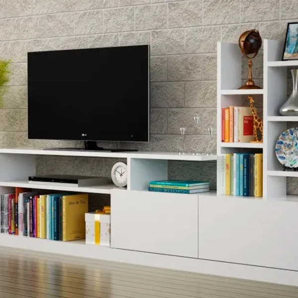 Seturi zona TV Trendy DOLUNAY 91.3 cm x 25 cm x 164.4 cm / White photo 3