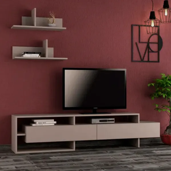 Комплекты ТВ-зона Trendy Gara  42 см x 32 см x 180 см / Бежевый photo 4