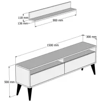 Комплекты ТВ-зона Trendy TV 150 50 см x 30 cм x 150 см / Белый photo 5