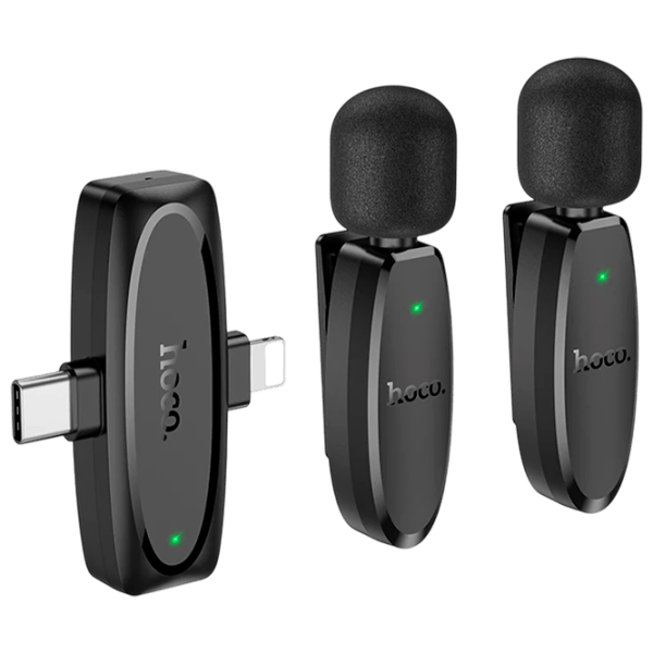 Микрофон Hoco L15 Dual-Mic Clip-On Wireless Черный photo 1