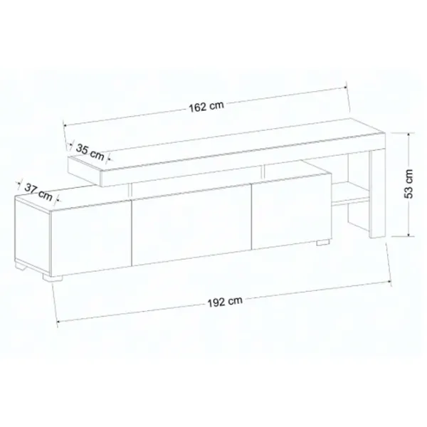Тумба под телевизор Trendy Beliz 53 x 192 x 37см / ДСП photo 4