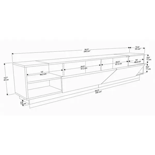 Тумба под телевизор Trendy Rhodes 47 x 240 x 37см / ДСП photo 3