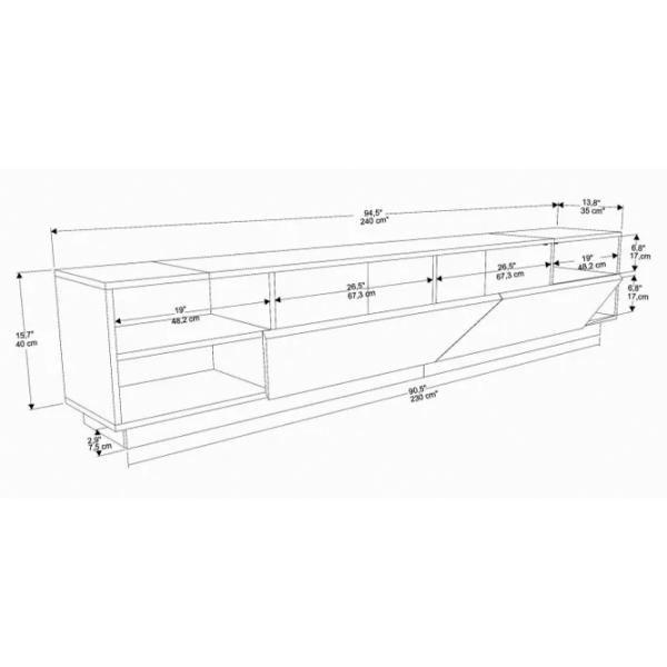 Тумба под телевизор Trendy Rhodes 47 x 240 x 37см / ДСП photo 3