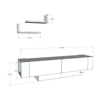 Тумба под телевизор Trendy MATERA 42 x 150 x 32см / ДСП photo 2
