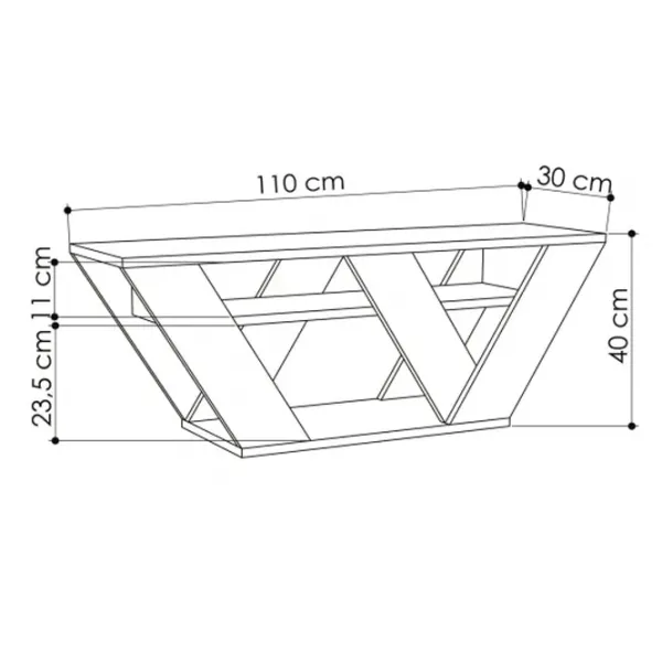 Тумба под телевизор Trendy Pipralla 40 x 110 x 30см / ДСП photo 3