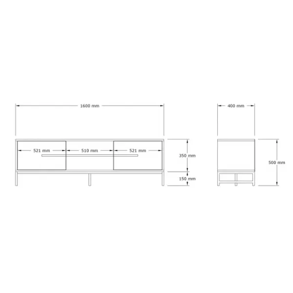 Тумба под телевизор Trendy Mono 50 x 160 x 40см / ДСП photo 2