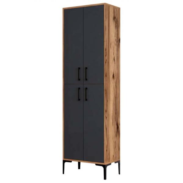 Обувной шкаф Trendy Berlin A 200 x 60 x 35см /Орех /Антрацит photo 1