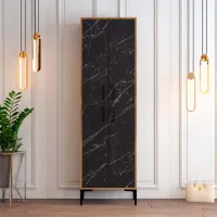Обувной шкаф Trendy Berlin A 200 x 60 x 35см /Орех /Черный мрамор photo 3