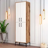 Обувной шкаф Trendy Berlin A 200 x 60 x 35см /Орех /Белый photo 2