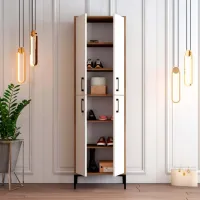 Обувной шкаф Trendy Berlin A 200 x 60 x 35см /Орех /Белый photo 4