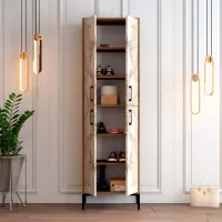 Обувной шкаф Trendy Berlin A 200 x 60 x 35см /Орех /Белый мрамор photo 4