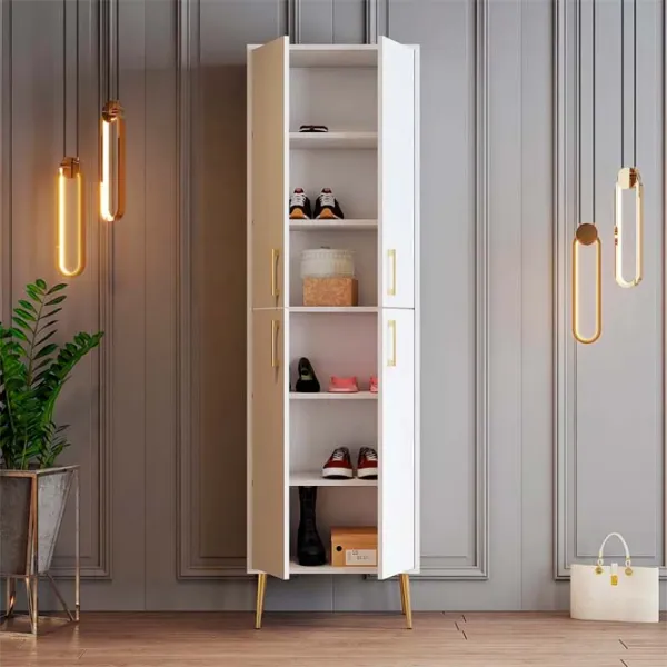 Dulap pentru încălțăminte Trendy Berlin A 200 x 60 x 35 /Nuc /Gold photo 5