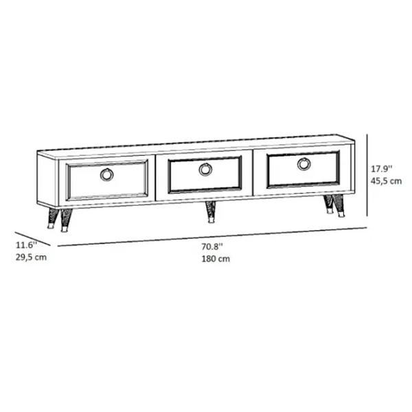 Тумба под телевизор Trendy Sona 45 x 180 x 30см / ДСП photo 3
