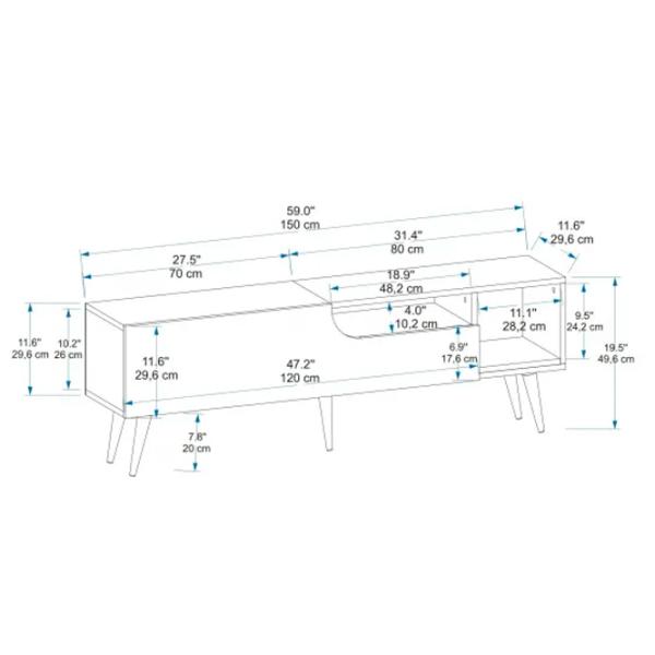 Тумба под телевизор Trendy Alba 50 x 150 x 30см / ДСП photo 2