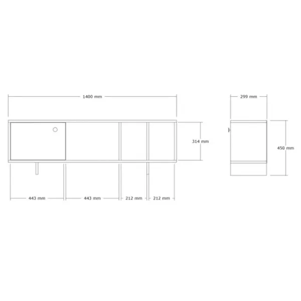Тумба под телевизор Trendy Folsom 45 x 140 x 29см / ДСП photo 3