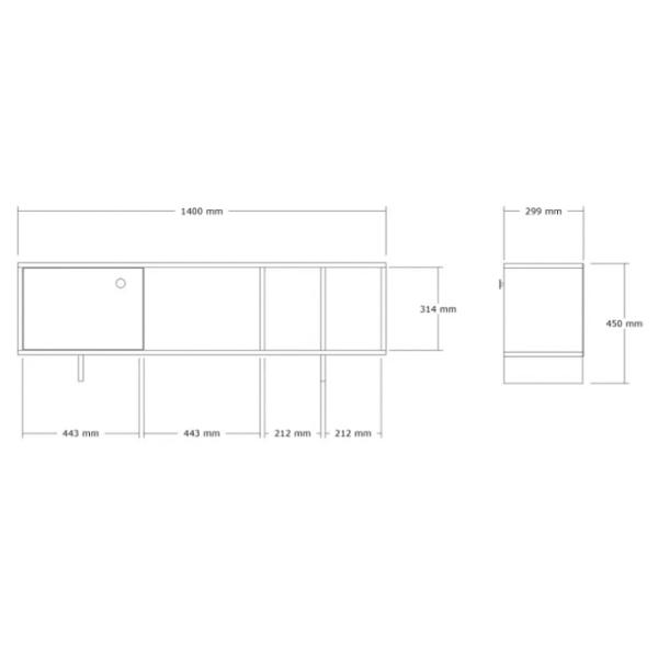 Тумба под телевизор Trendy Folsom 45 x 140 x 29см / ДСП photo 3