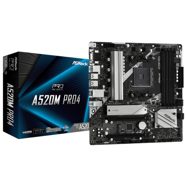 Placă de bază ASRock A520M PRO4 mATX / AMD A520M photo 2