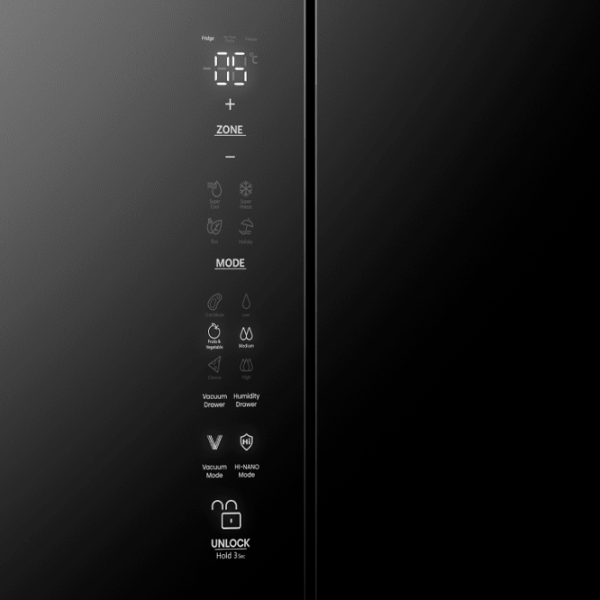 Frigider Hisense RQ768N4GBE cu congelator jos 591 l / 190 cm / Black photo 2