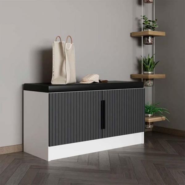 Обувной шкаф Trendy Noe 50 x 90 x 35см /White /Антрацит photo 4