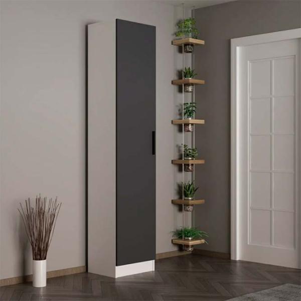 Обувной шкаф Trendy Noe 210 x 45 x 35см /White /Антрацит photo 4
