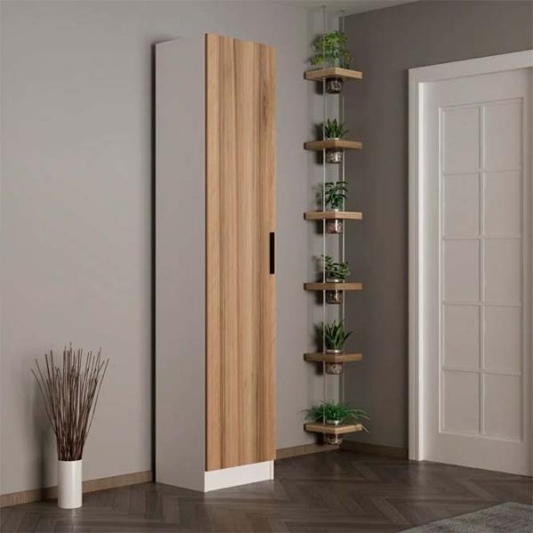 Обувной шкаф Trendy Noe 210 x 45 x 35см /White /Орех photo 4