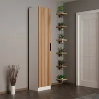 Обувной шкаф Trendy Noe 210 x 45 x 35см /White /Орех photo 4