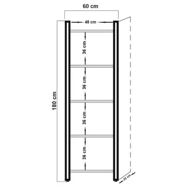 Etajeră Trendy Cosmo Penta 180 x 60 x 35 cm / PAL / Black photo 2