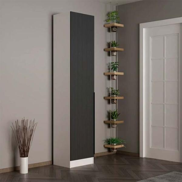 Обувной шкаф Trendy Noe 210 x 45 x 35см /White /Антрацит photo 4