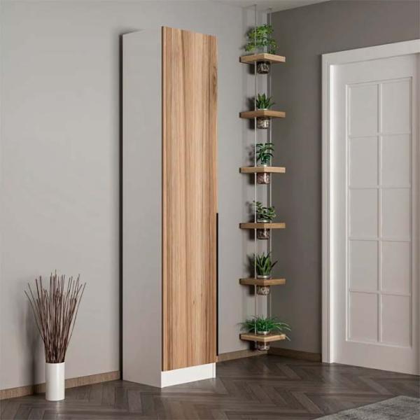 Обувной шкаф Trendy Noe 210 x 45 x 35см /White /Орех photo 4