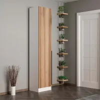 Обувной шкаф Trendy Noe 210 x 45 x 35см /White /Орех photo 4
