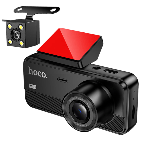 Видеорегистратор Hoco DV15 2k Front + Interrior + Rear Cam / Черный photo 1