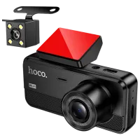 Видеорегистратор Hoco DV15 2k Front + Interrior + Rear Cam / Черный