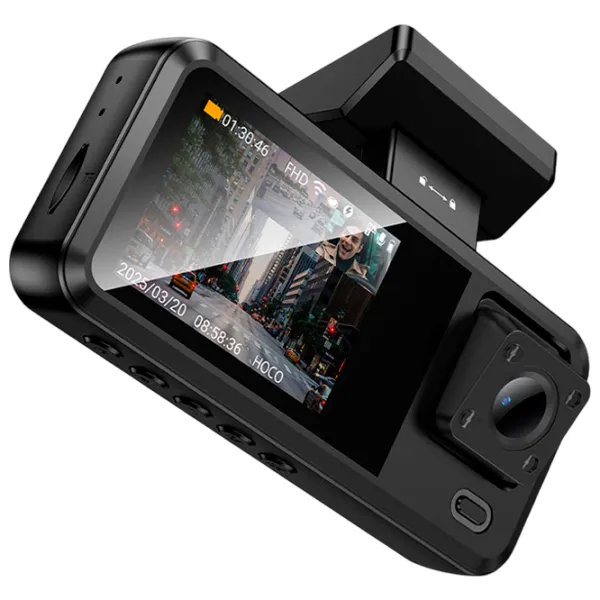 Видеорегистратор Hoco DV15 2k Front + Interrior + Rear Cam / Черный photo 3