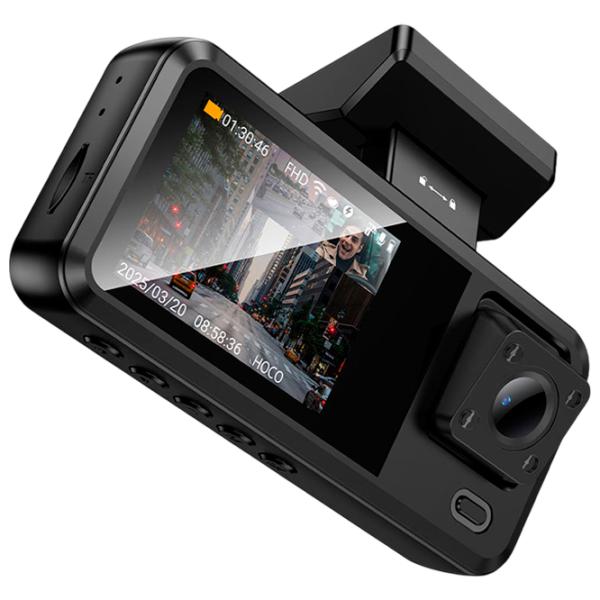 Видеорегистратор Hoco DV15 2k Front + Interrior + Rear Cam / Черный photo 3
