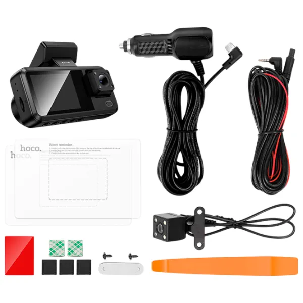 Видеорегистратор Hoco DV15 2k Front + Interrior + Rear Cam / Черный photo 5